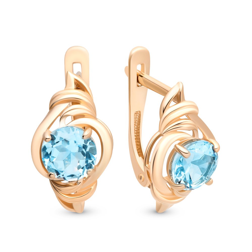 

Серьги из красного золота с топазом 585Gold 202007498, 202007498