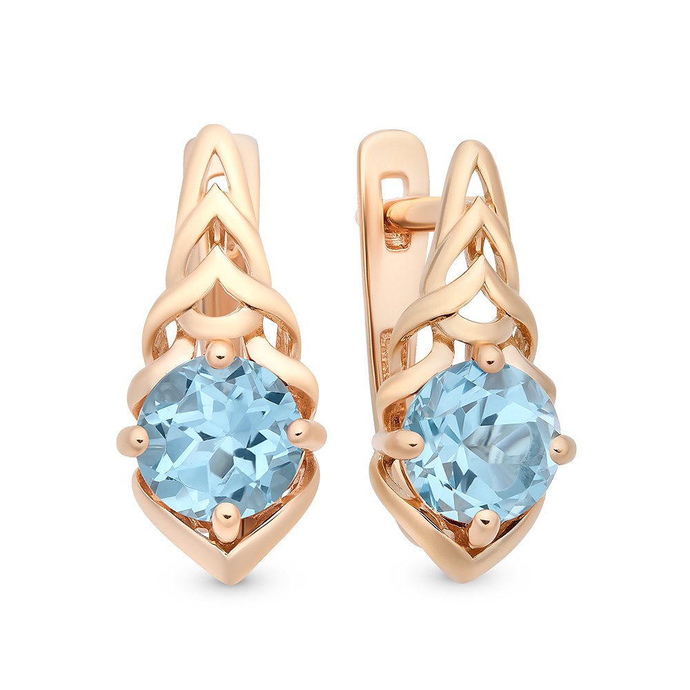 

Серьги из красного золота с топазом 585Gold 202007495, 202007495
