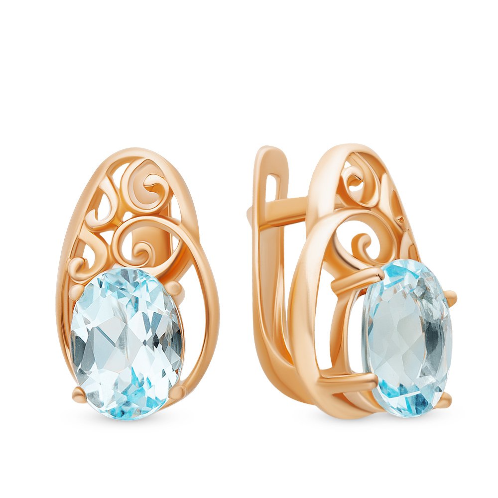 

Серьги из красного золота с топазом 585Gold 202007304, 202007304