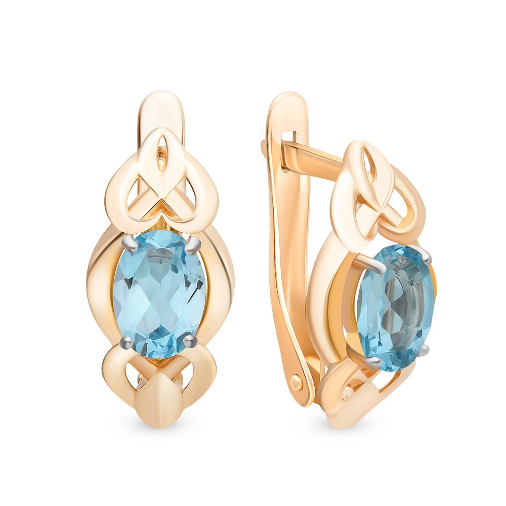 

Серьги из красного золота с топазом 585Gold 202007064, 202007064