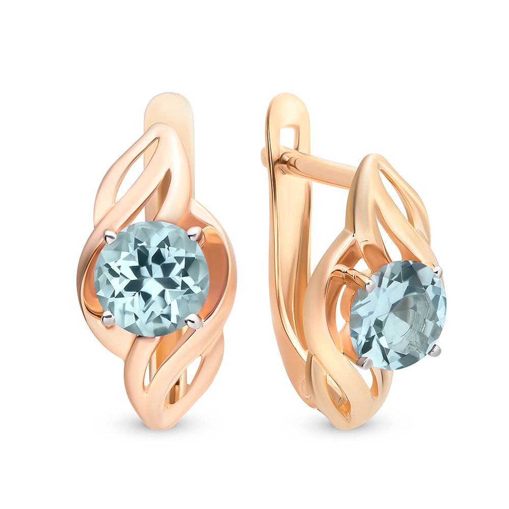

Серьги из красного золота с топазом 585Gold 202007030, 202007030