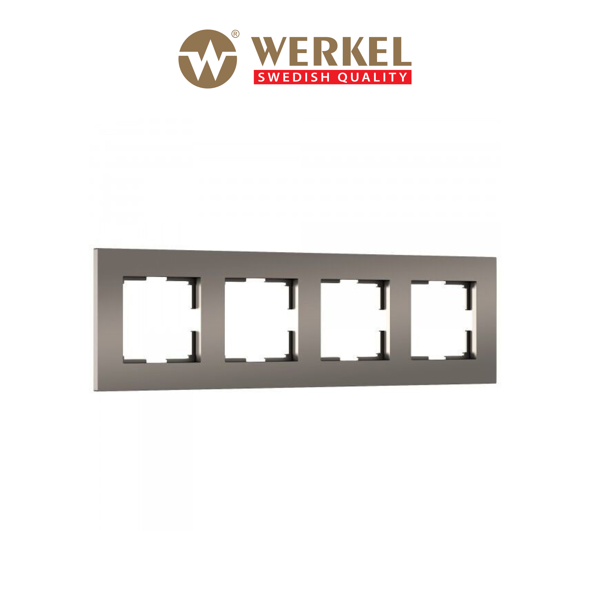 Рамка на 4 поста для розетки, выключателя Werkel Slab W0042963 бронзовый матовый