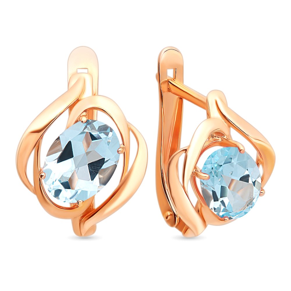 

Серьги из красного золота 585Gold 202006651, топаз, 202006651