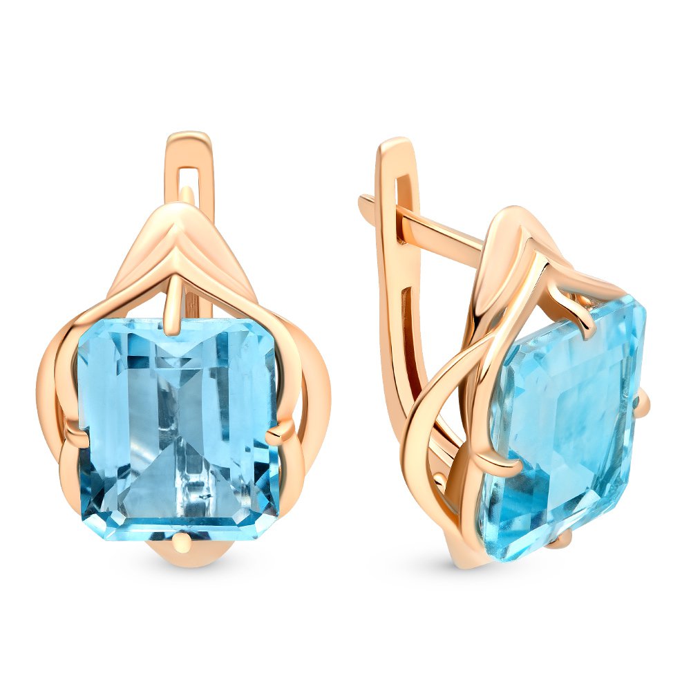 

Серьги из красного золота с топазом 585Gold 202006487, 202006487