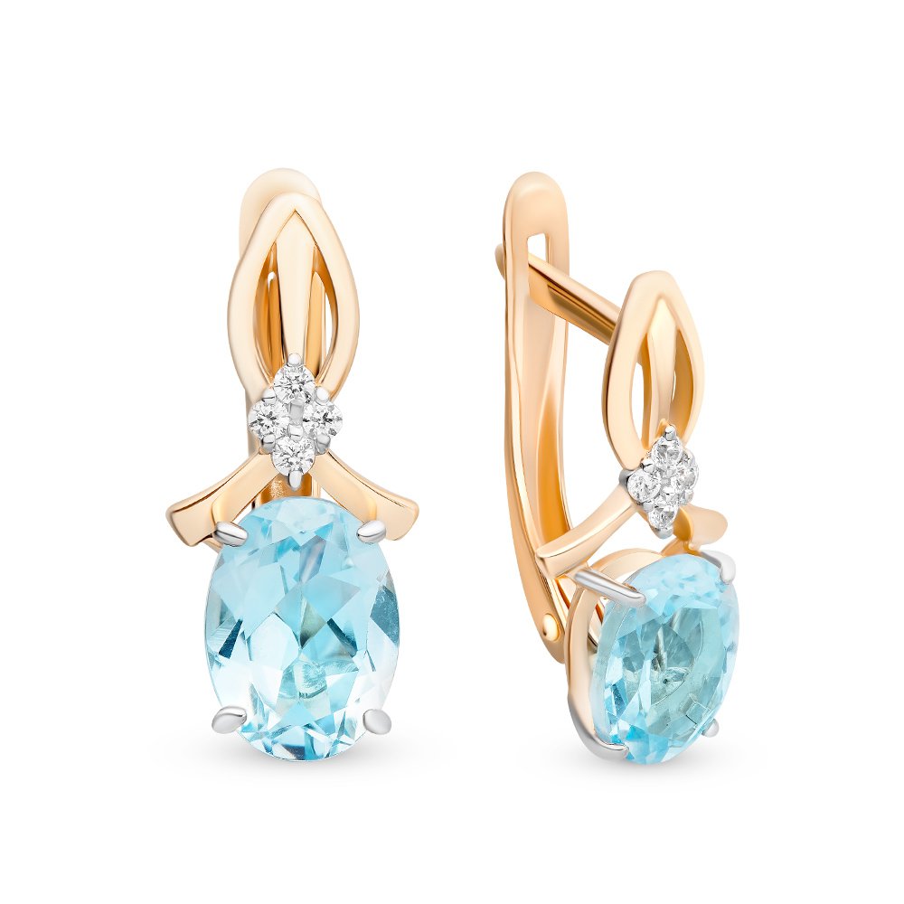 

Серьги из красного золота с топазом 585Gold 202006479, 202006479