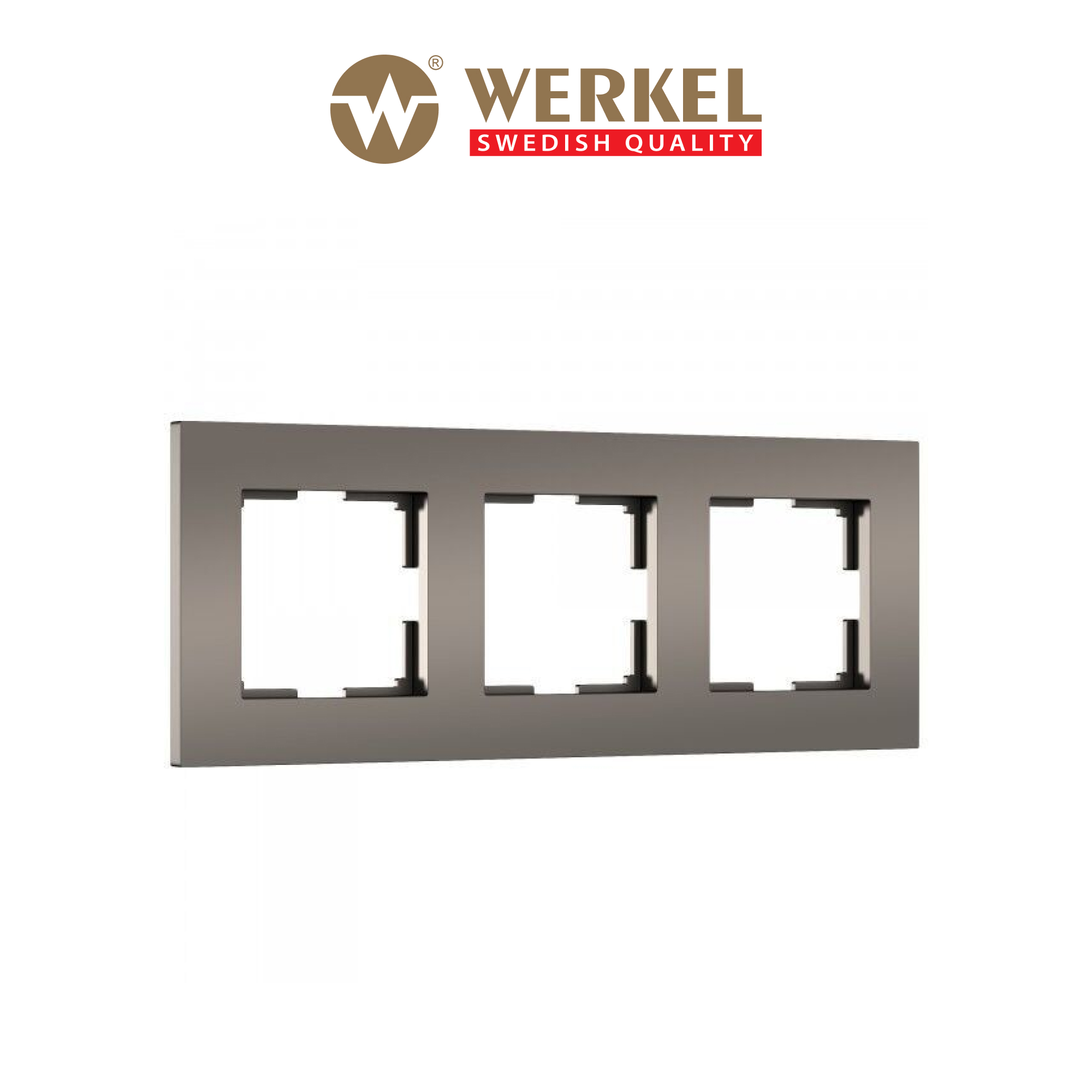 Рамка из пластика на 3 поста для розетки, выключателя Werkel Slab W0032963 бронза матовый