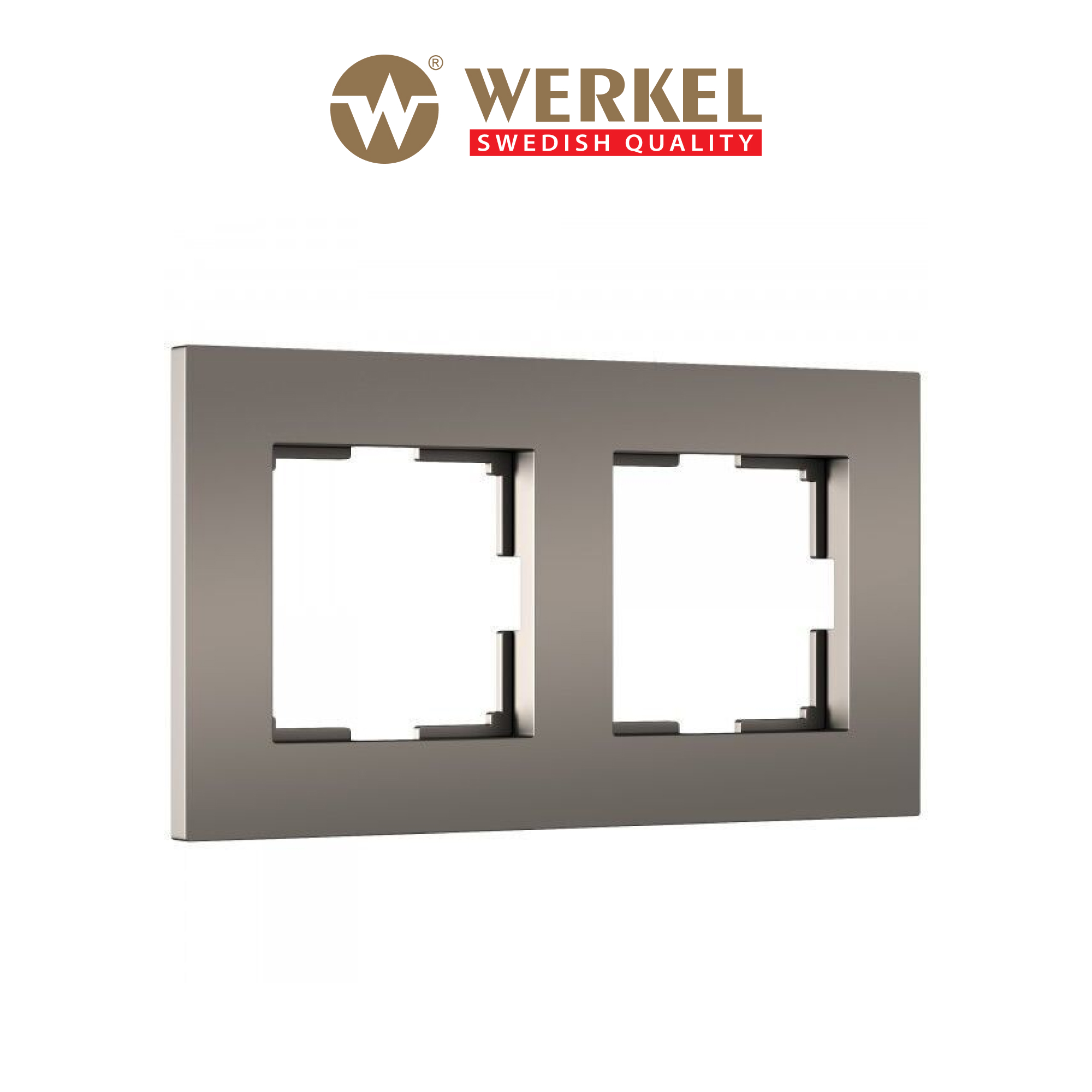 Рамка из пластика на 2 поста для розетки, выключателя Werkel Slab W0022963 бронза матовый