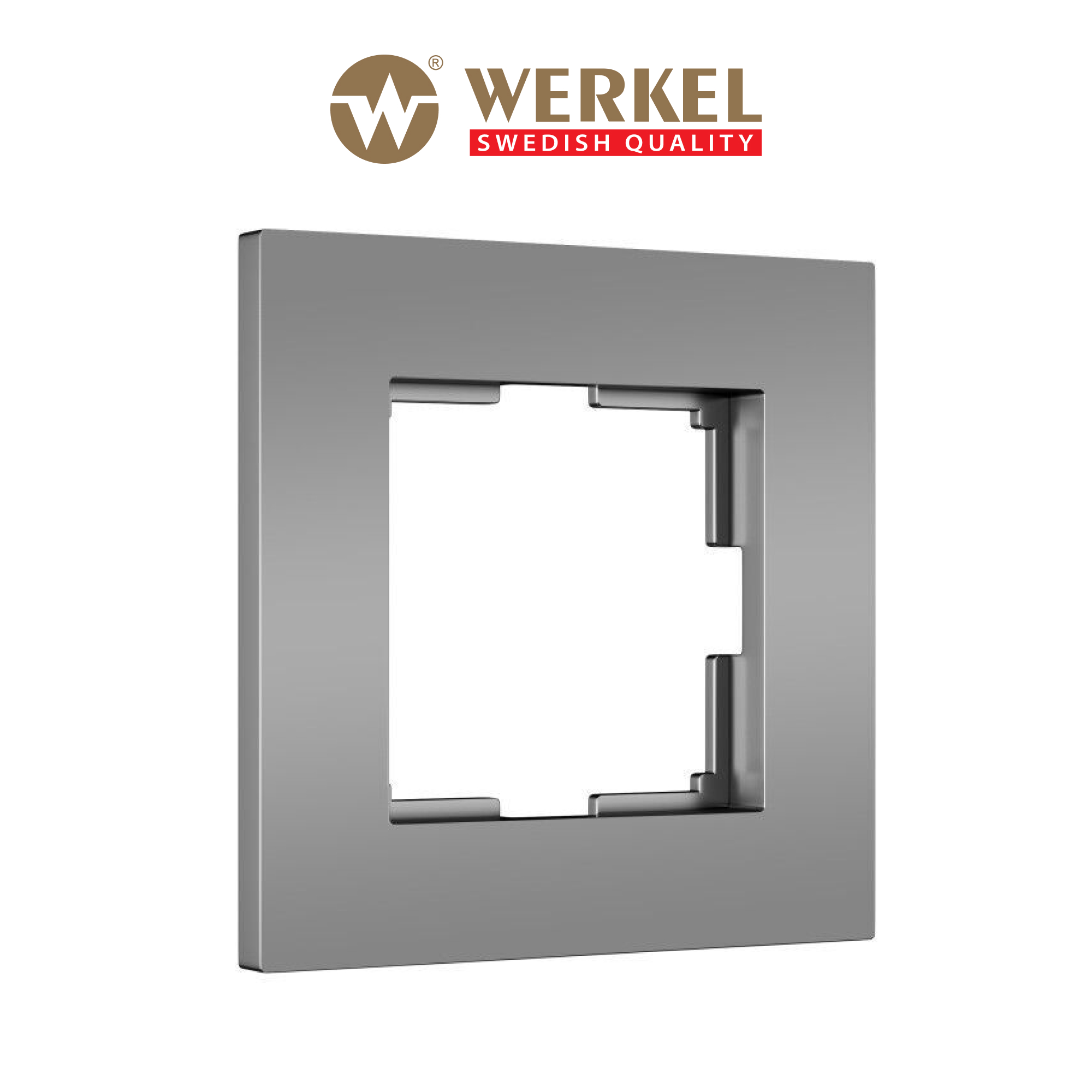 

Рамка из пластика на 1 пост для розетки, выключателя Werkel Slab W0012965 серебро матовый, Серебристый, Slab