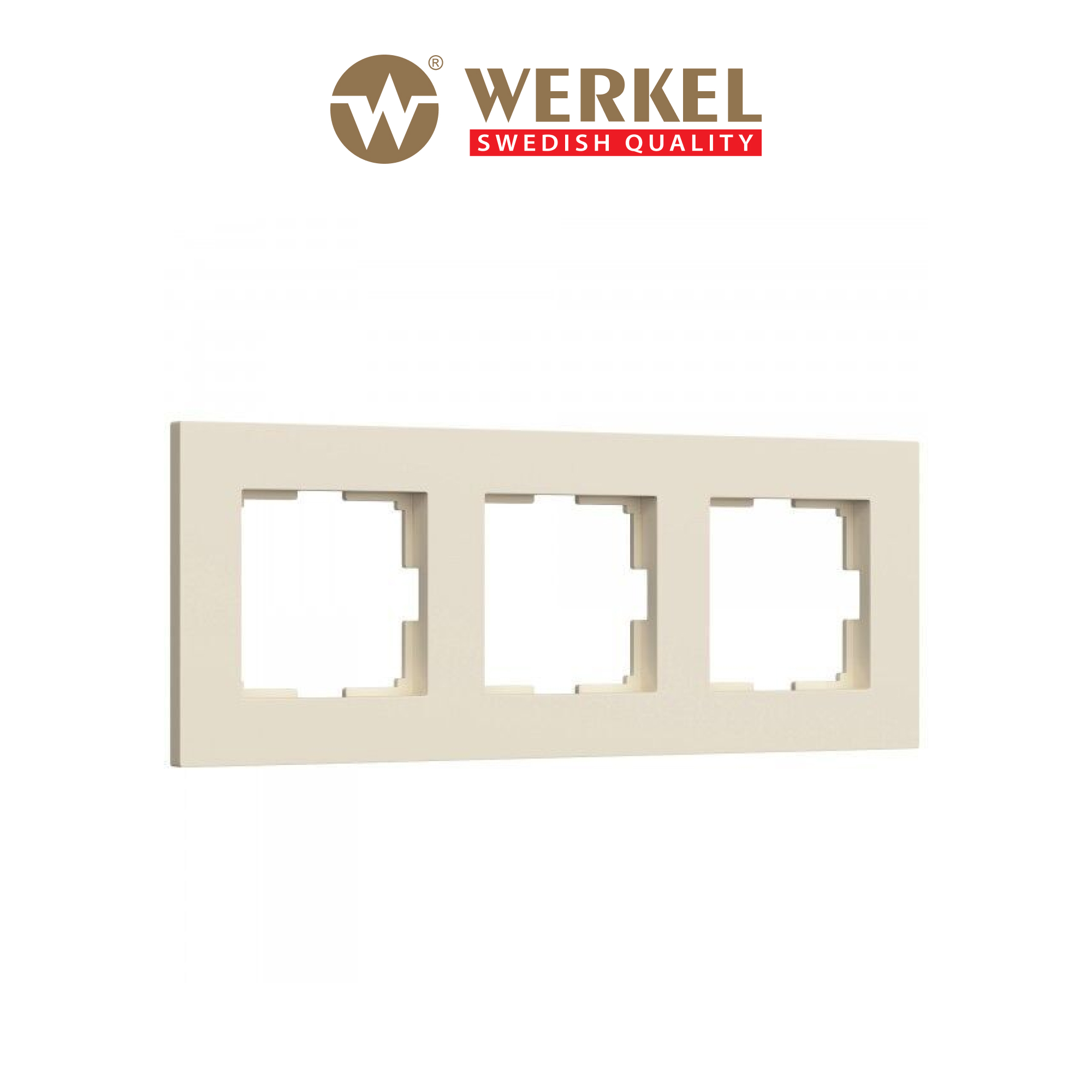 Рамка из пластика на 3 поста для розетки, выключателя Werkel Slab W0032962 айвори матовый