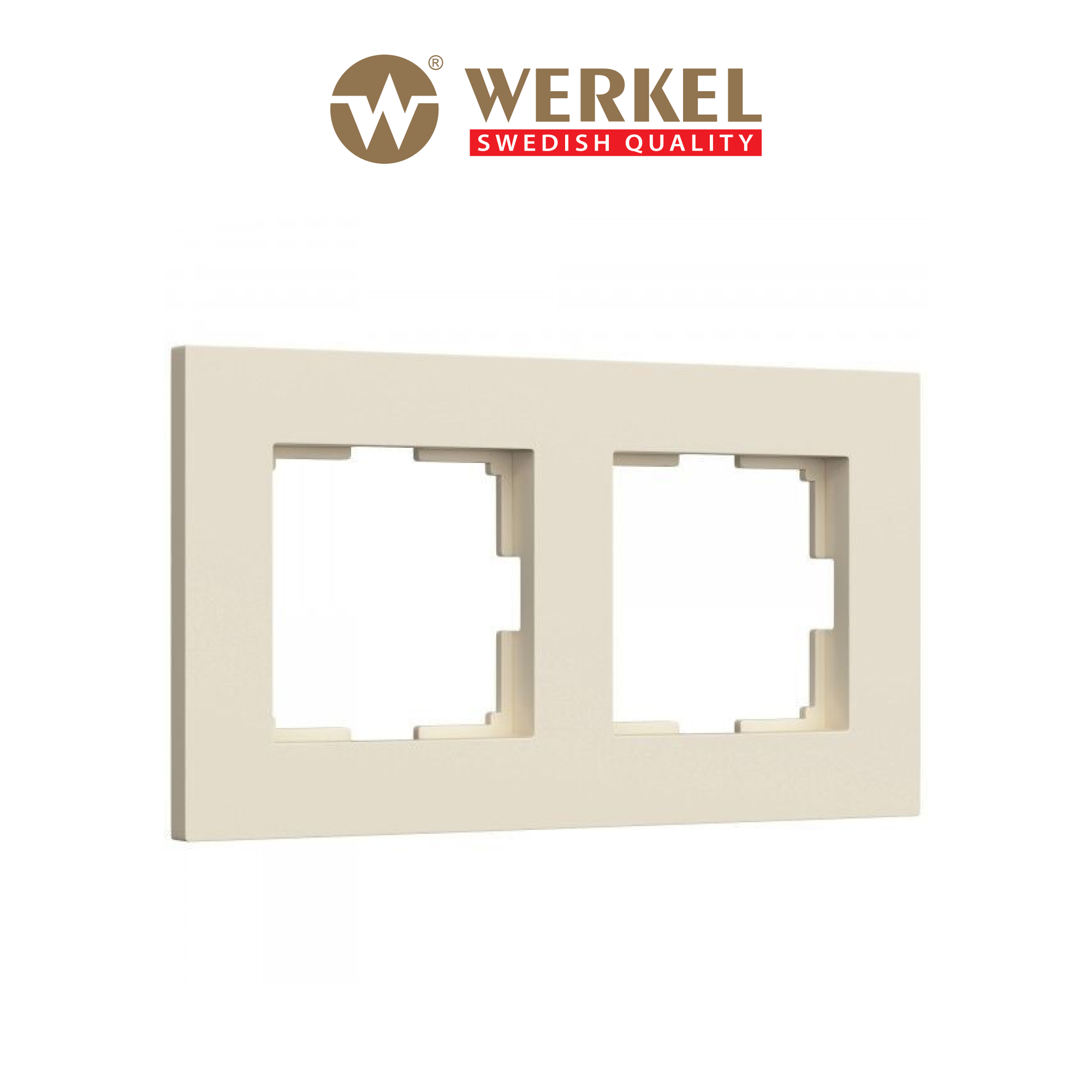 Рамка из пластика на 2 поста для розетки, выключателя Werkel Slab W0022962 айвори матовый