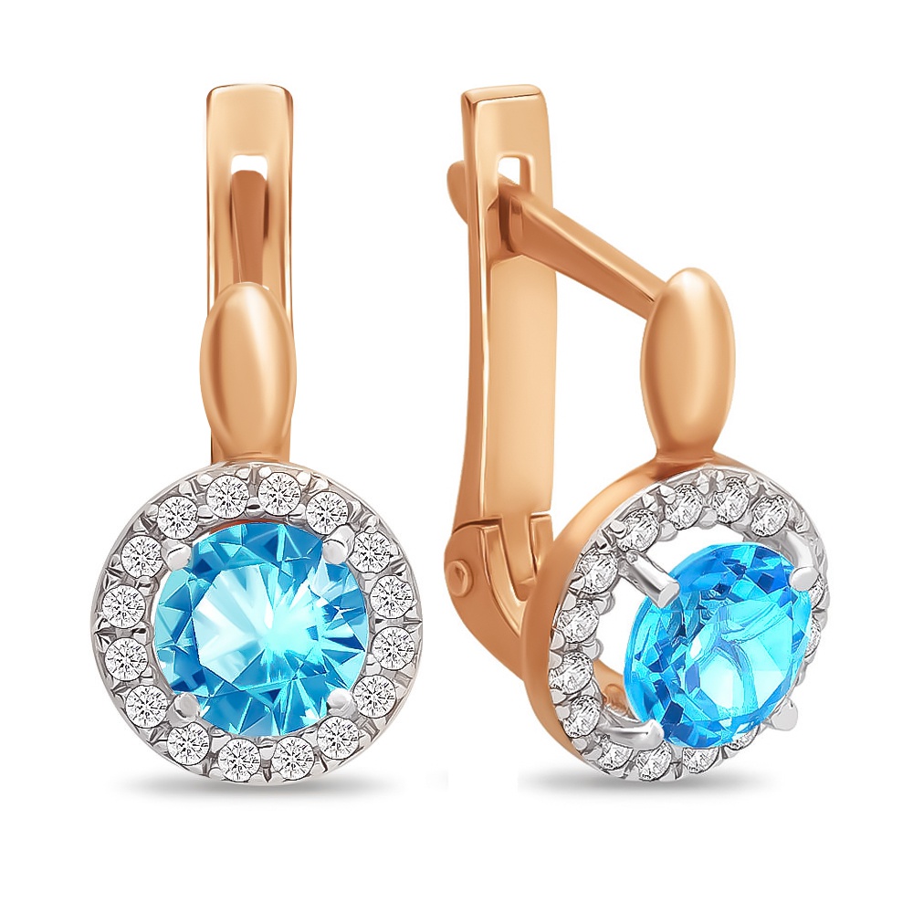 

Серьги из красного золота 585Gold 202005776, топаз, 202005776