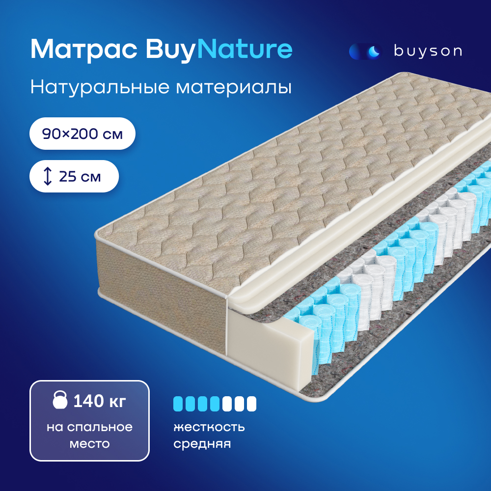 Матрас buyson buyfit независимые пружины 200х160 см