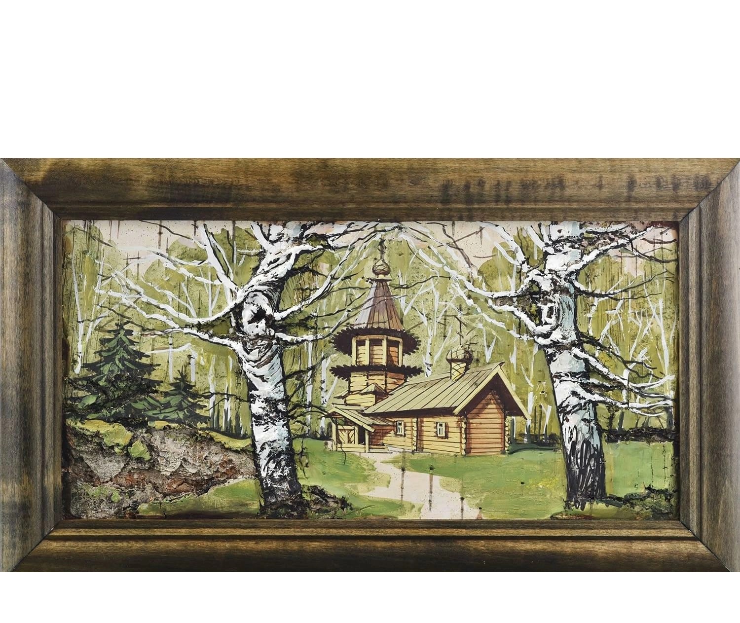 

Картина на бересте Кижи. Часовня знамение Богородицы 45 х 35 см