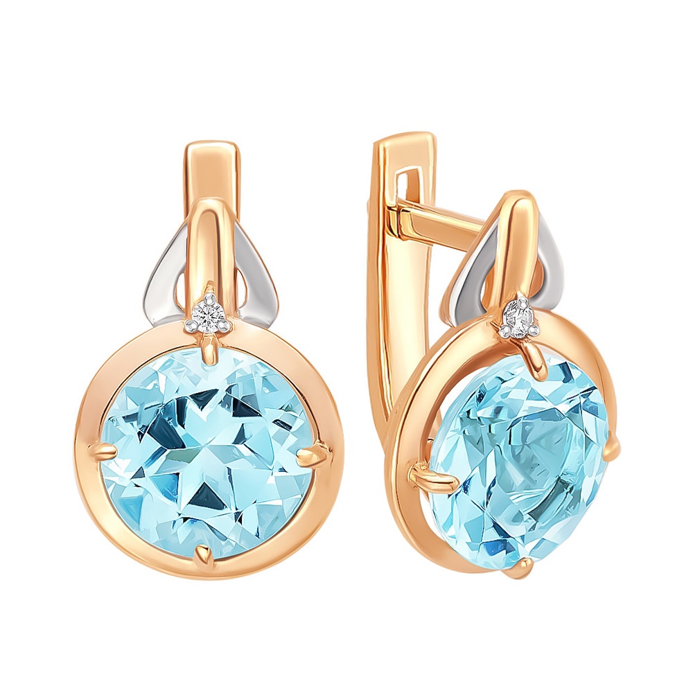 

Серьги из красного золота 585Gold 202005719, топаз, 202005719