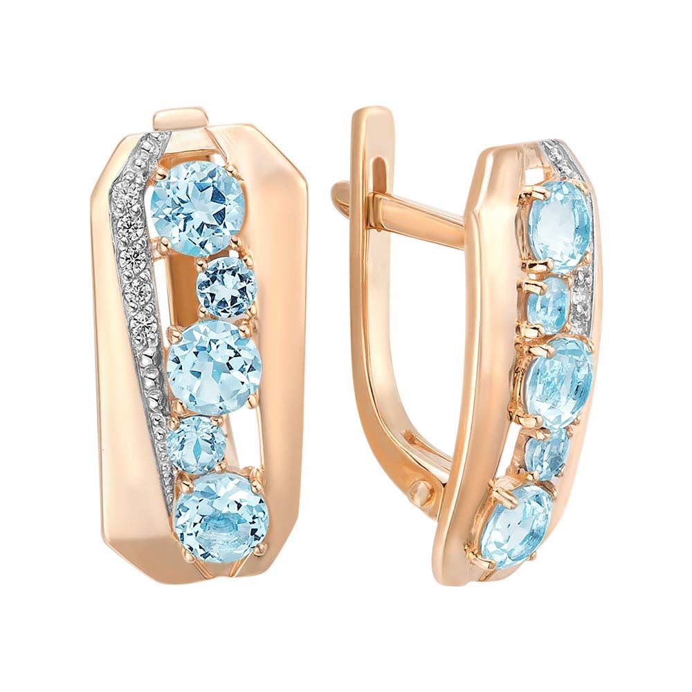

Серьги из красного золота 585Gold 202005688, топаз, 202005688
