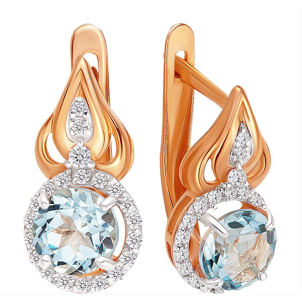 

Серьги из красного золота с топазом 585Gold 202005637, 202005637