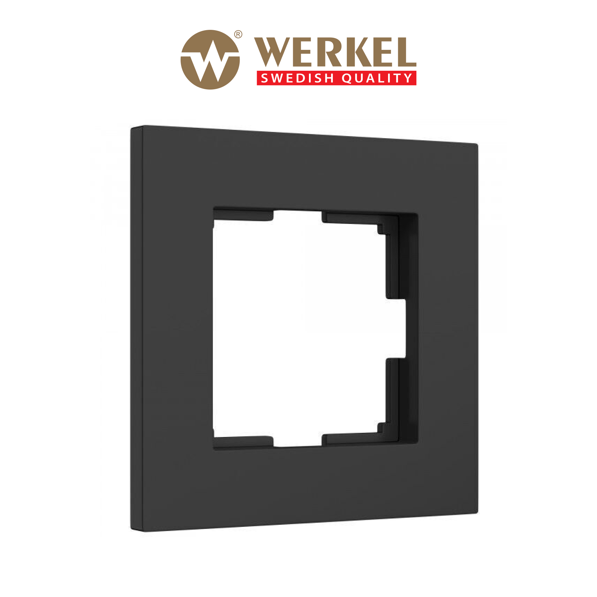 

Рамка из пластика на 1 пост для розетки, выключателя Werkel Slab W0012908 черный матовый, Slab