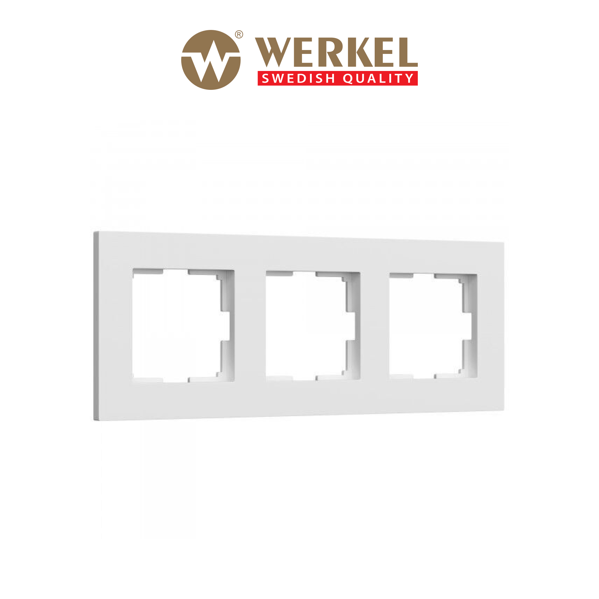 Рамка из пластика на 3 поста для розетки, выключателя Werkel Slab W0032961 белый матовый