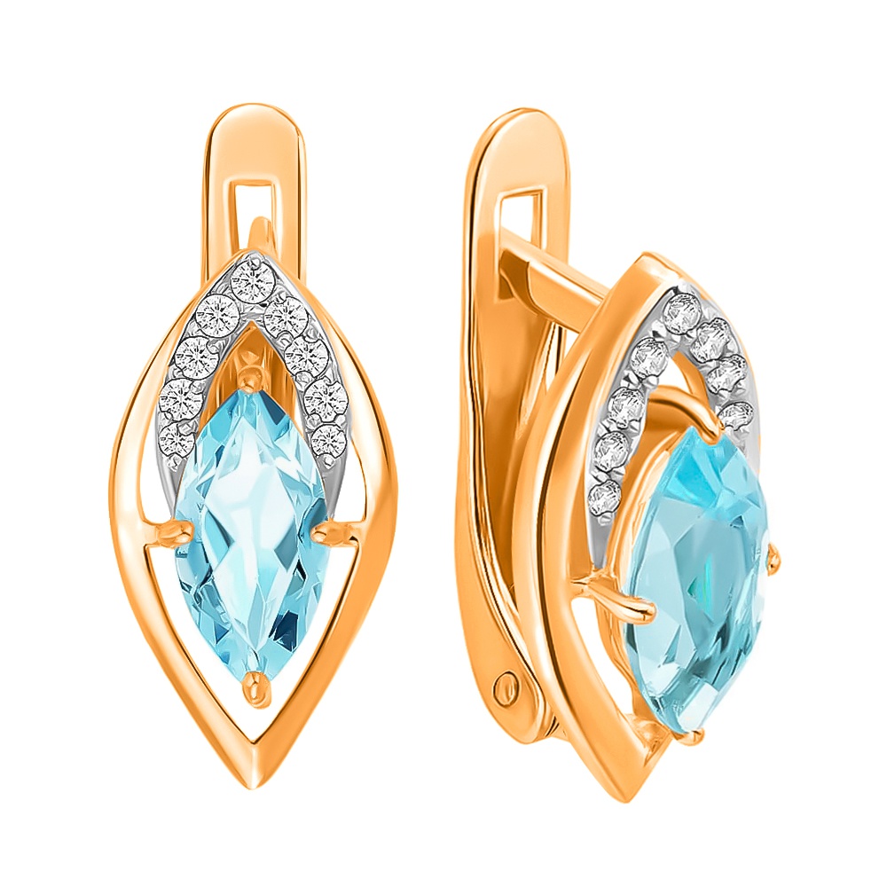 

Серьги из красного золота с топазом 585Gold 202005591, 202005591