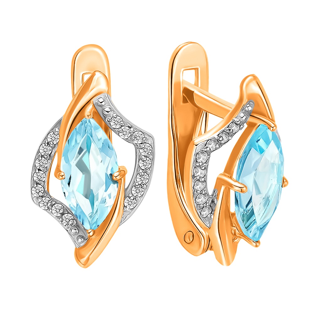 

Серьги из красного золота с топазом 585Gold 202005589, 202005589