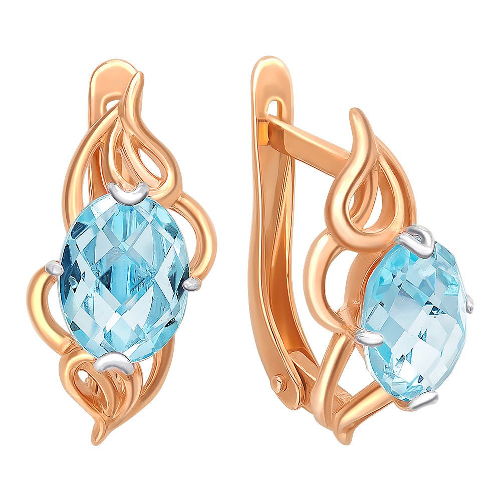 

Серьги из красного золота 585Gold 202005255, топаз, 202005255