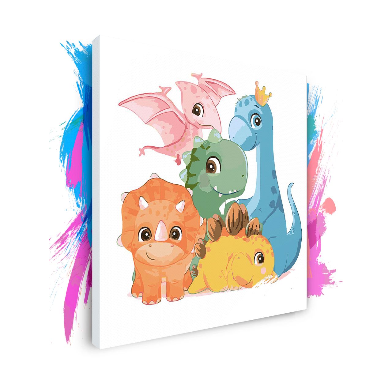 

Картина по номерам красиво красим малыши динозаврики, 70 х 70 см