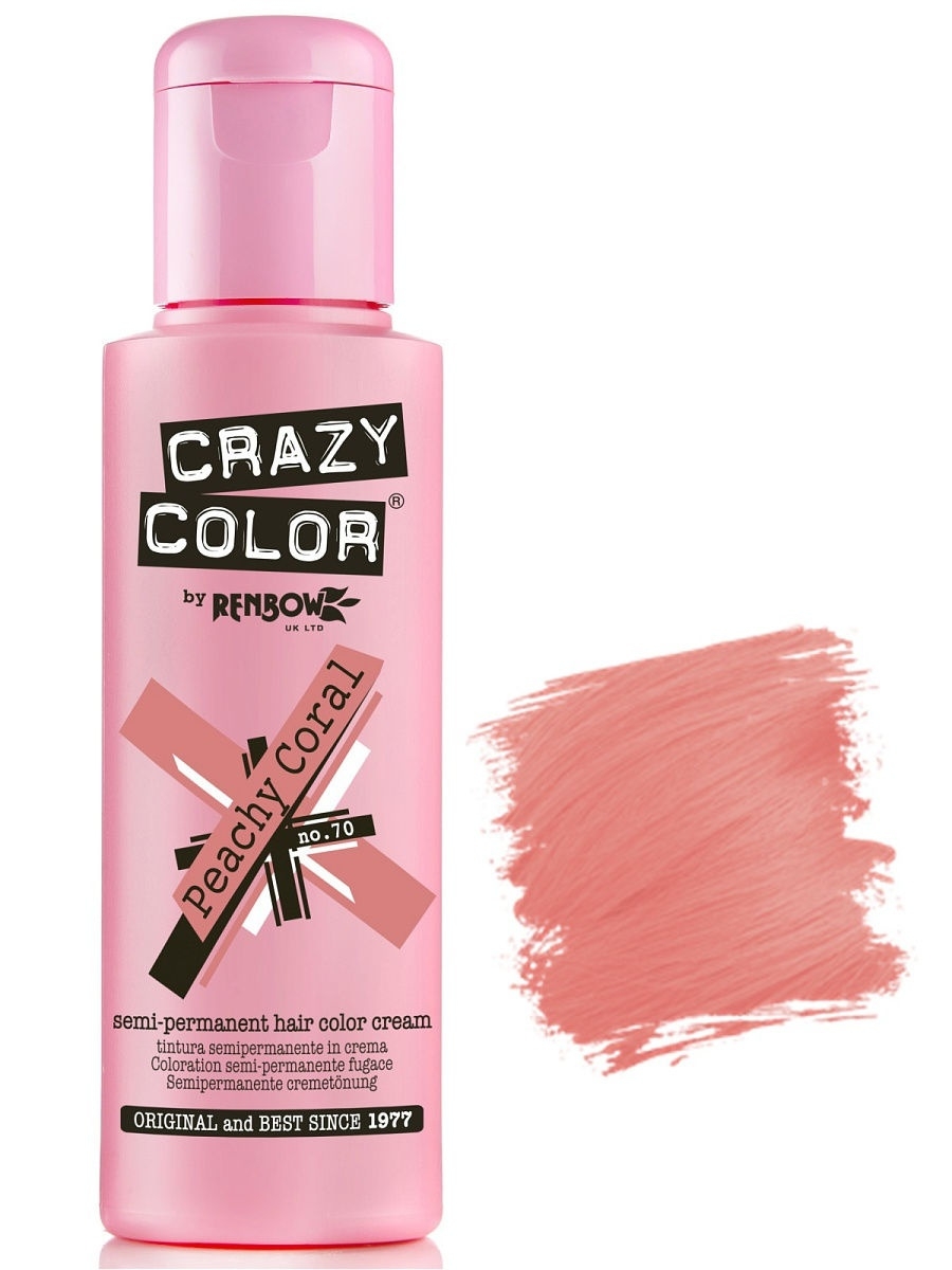 

Краска для волос CRAZY COLOR 70, персиково-коралловый, 100 мл (Цв: PeachyCoral)