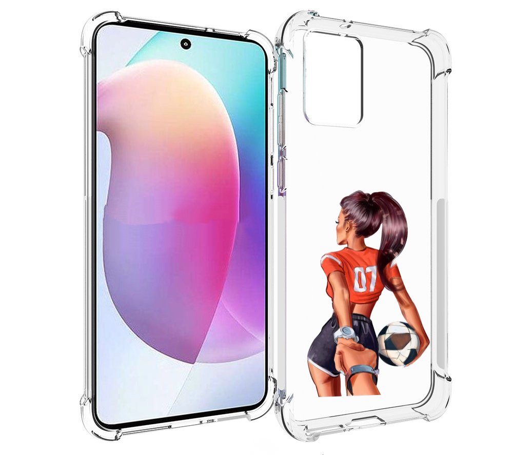 

Чехол MyPads Девушка-футболистка женский для Motorola Edge 30 Neo, Прозрачный, Tocco