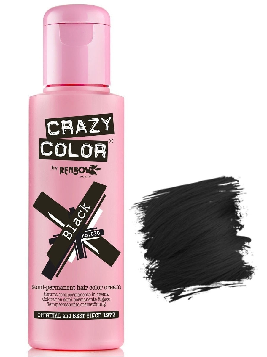 Краска для волос CRAZY COLOR 030, иссиня-чёрный, 100 мл (Цв: BlueBlack)