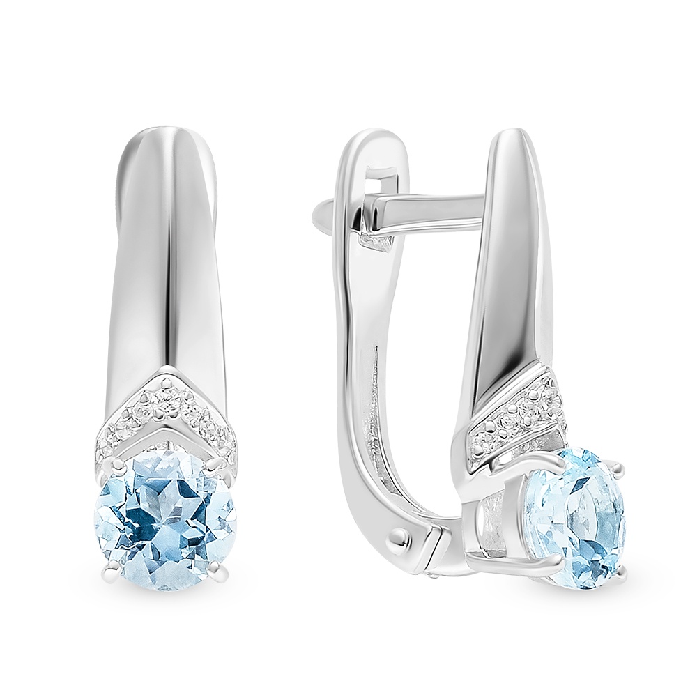 

Серьги из серебра 585Gold 702009446, топаз, 702009446