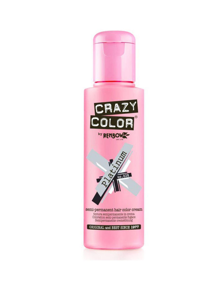 

Краска для волос CRAZY COLOR 028, платиновый, 100 мл (Цв: Platium)