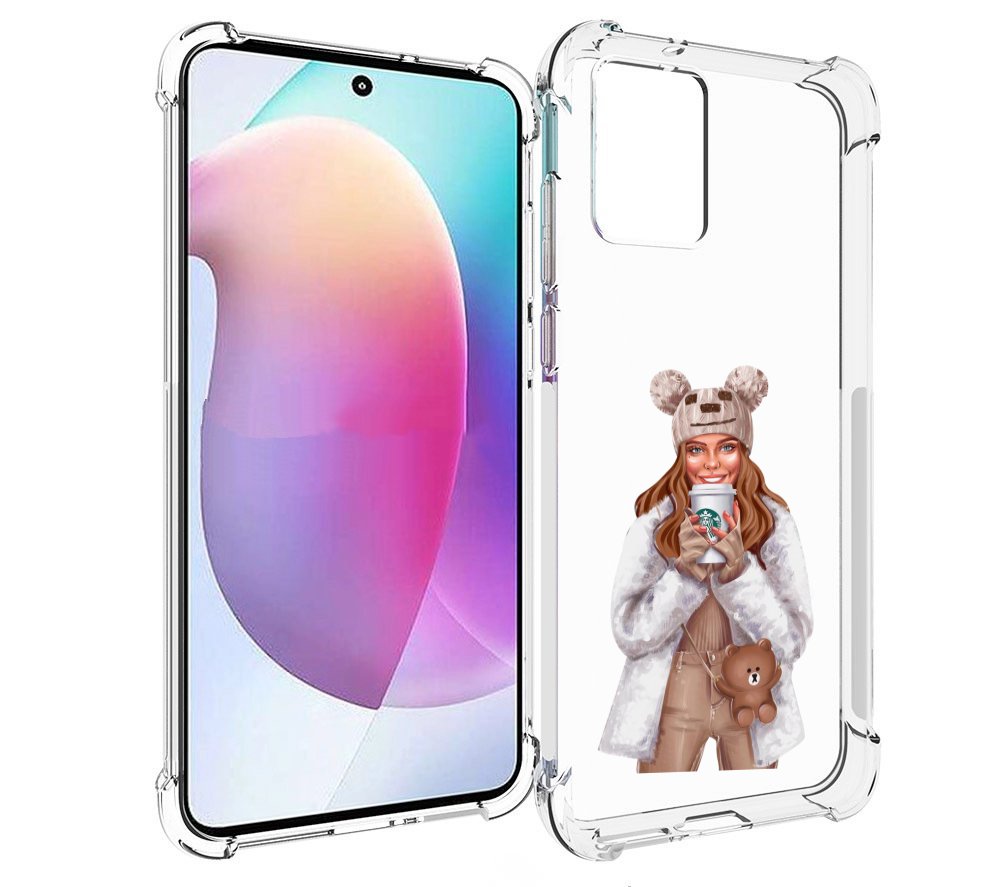 

Чехол MyPads Девушка-с-кофе-старбакс женский для Motorola Edge 30 Neo, Прозрачный, Tocco