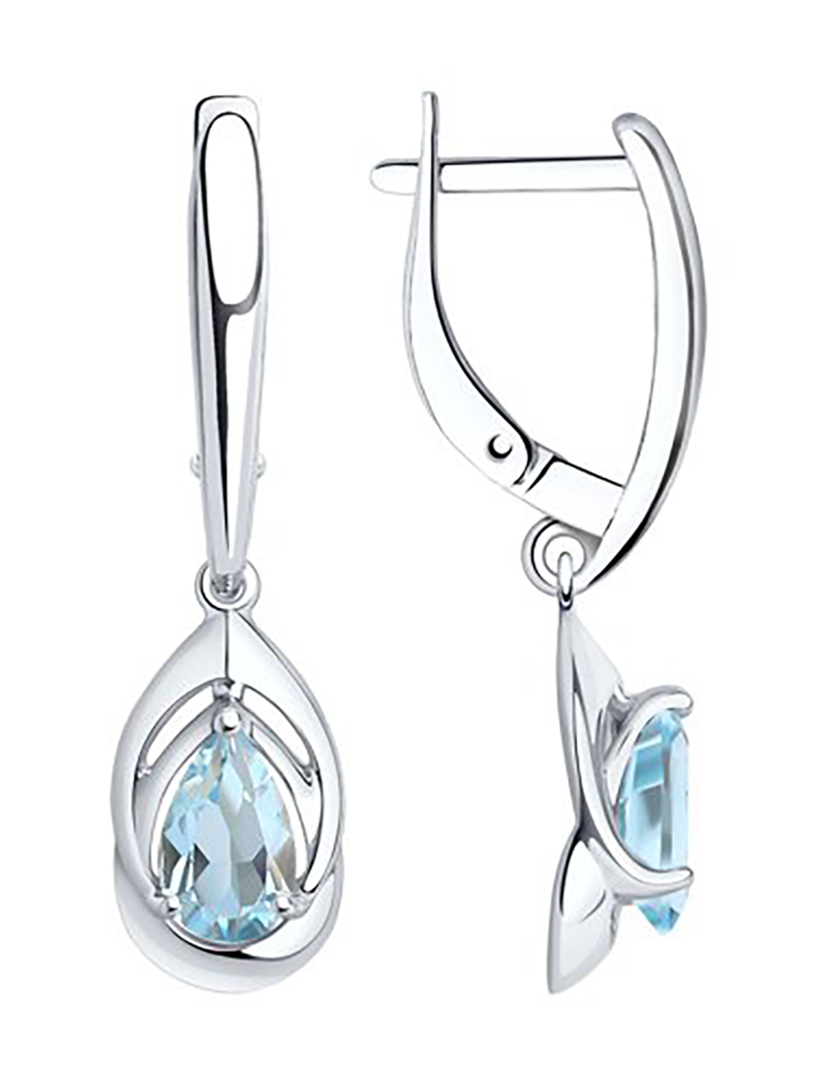 

Серьги подвески из серебра 585Gold 702008390, топаз, 702008390