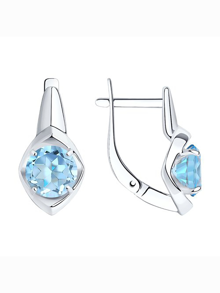 

Серьги из серебра 585Gold 702008433, топаз, 702008433