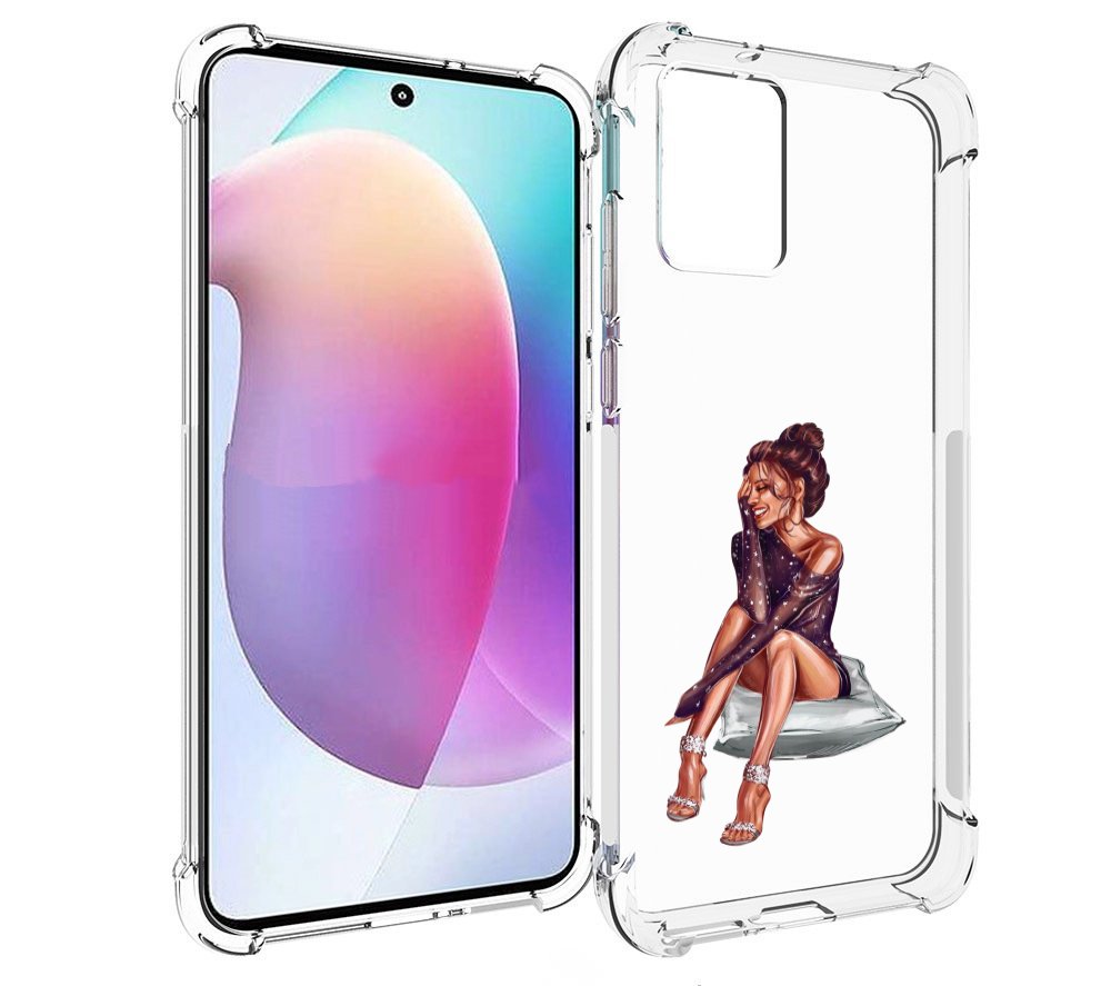 

Чехол MyPads Девушка-на-подушке женский для Motorola Edge 30 Neo, Прозрачный, Tocco