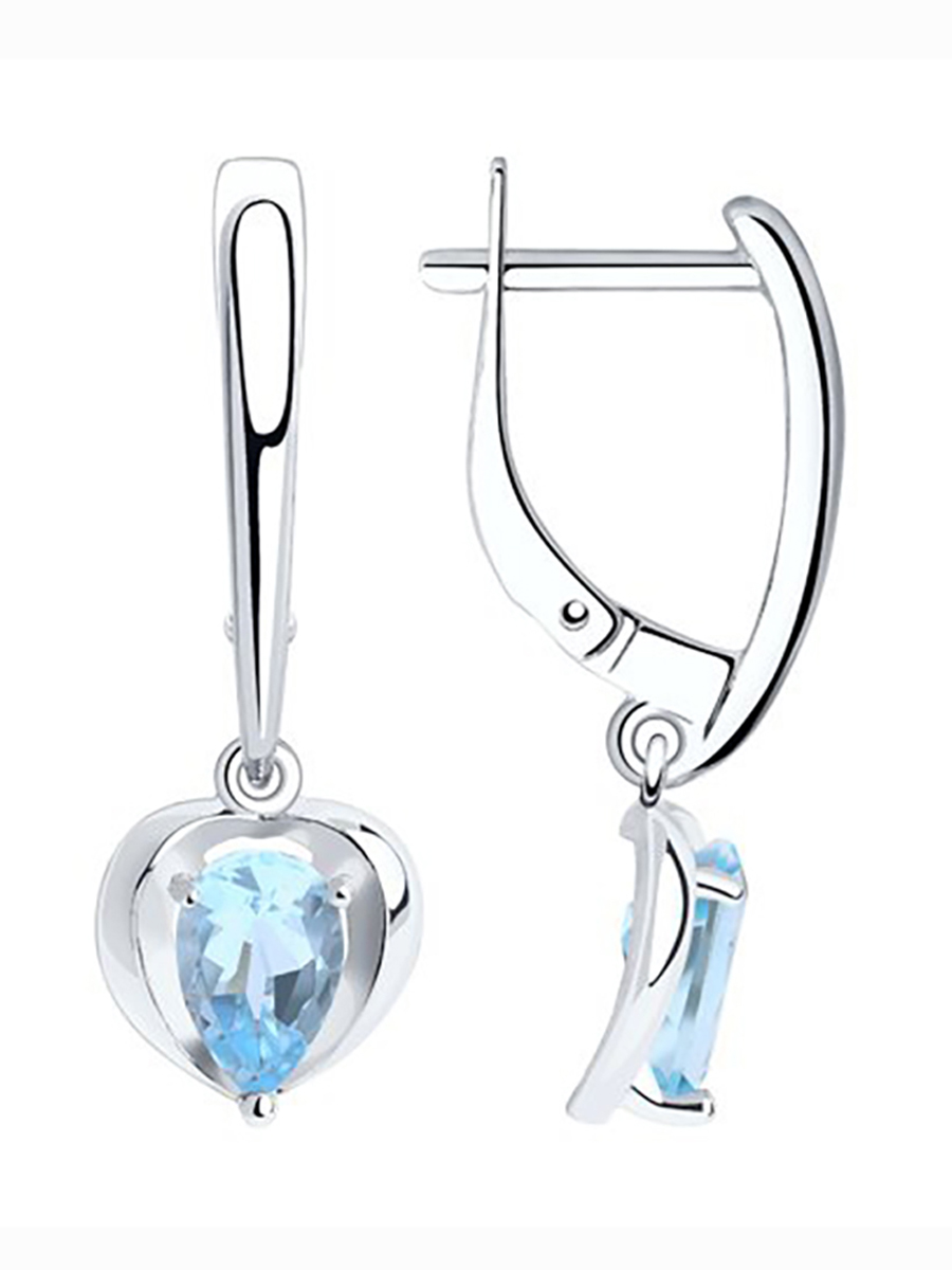 

Серьги подвески из серебра 585Gold 702008422, топаз, 702008422