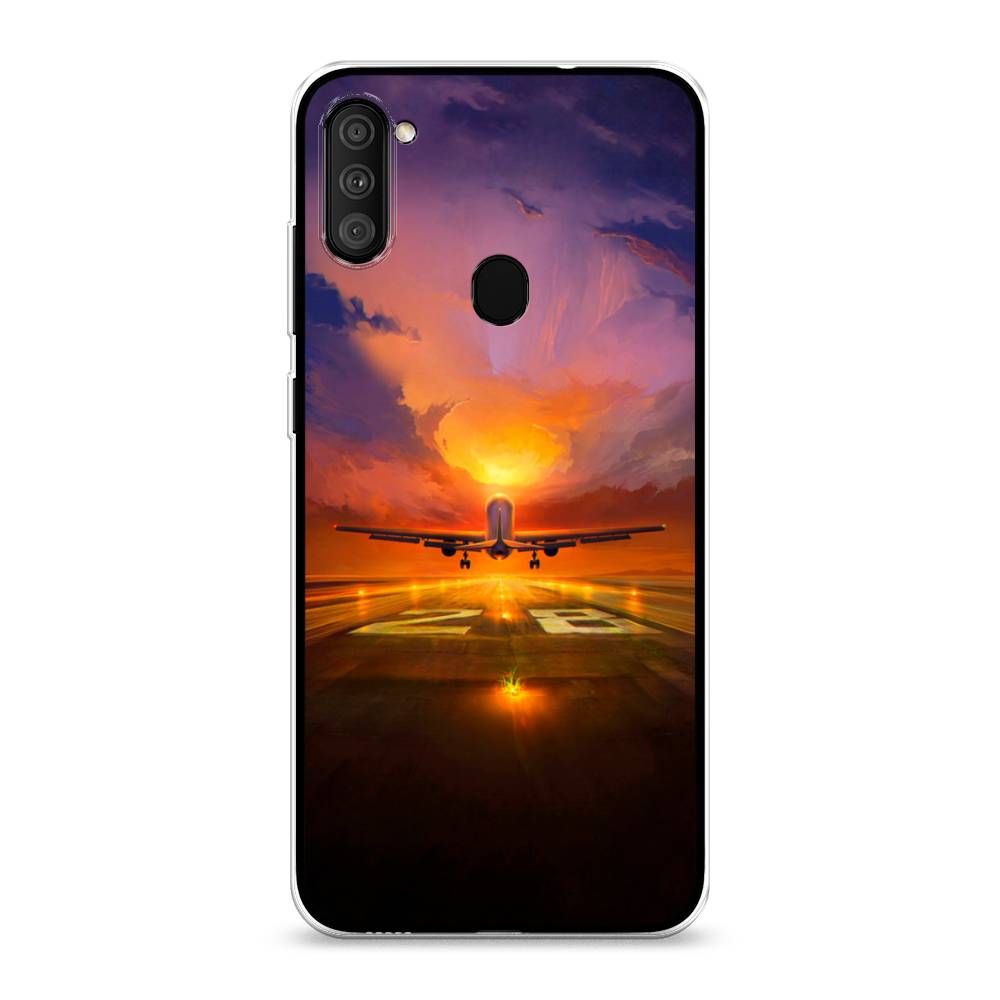 

Чехол на Samsung Galaxy A11 "Самолет на посадке", Оранжевый;синий, 2100150-6