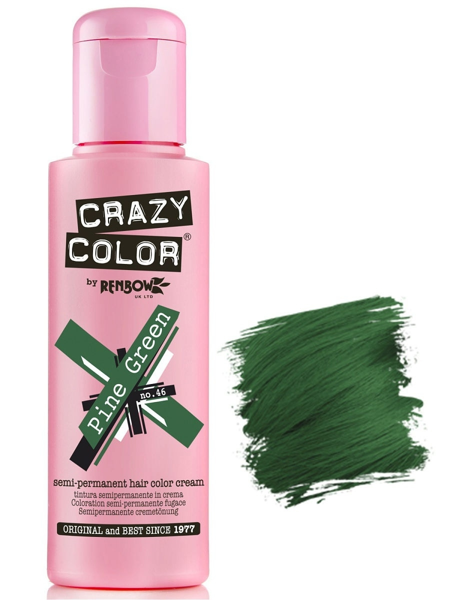 

Краска для волос CRAZY COLOR 46, елово-зелёный, 100 мл (Цв: PineGreen)