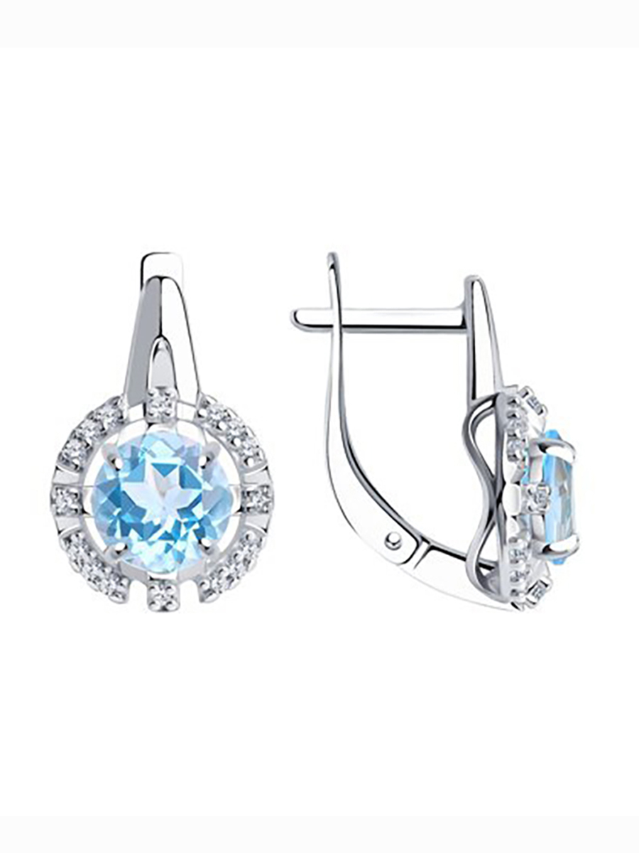 

Серьги из серебра 585Gold 702008418, топаз, 702008418