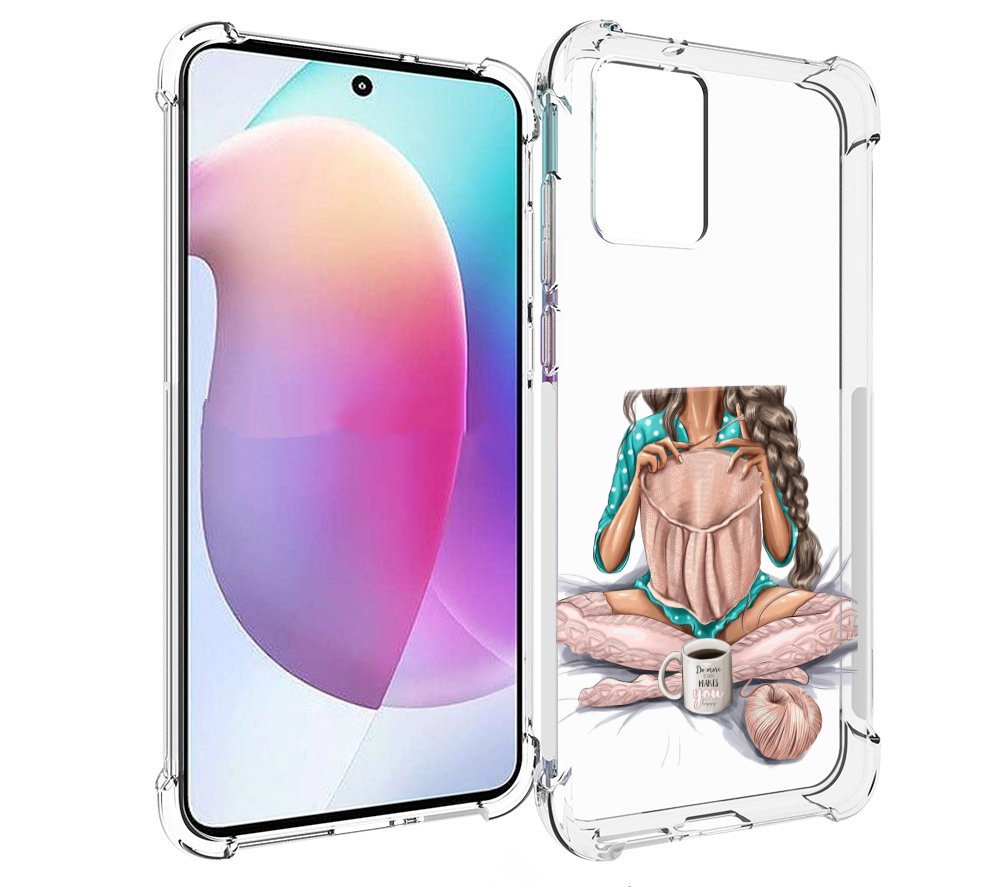 

Чехол MyPads Девушка-вяжет женский для Motorola Edge 30 Neo, Прозрачный, Tocco