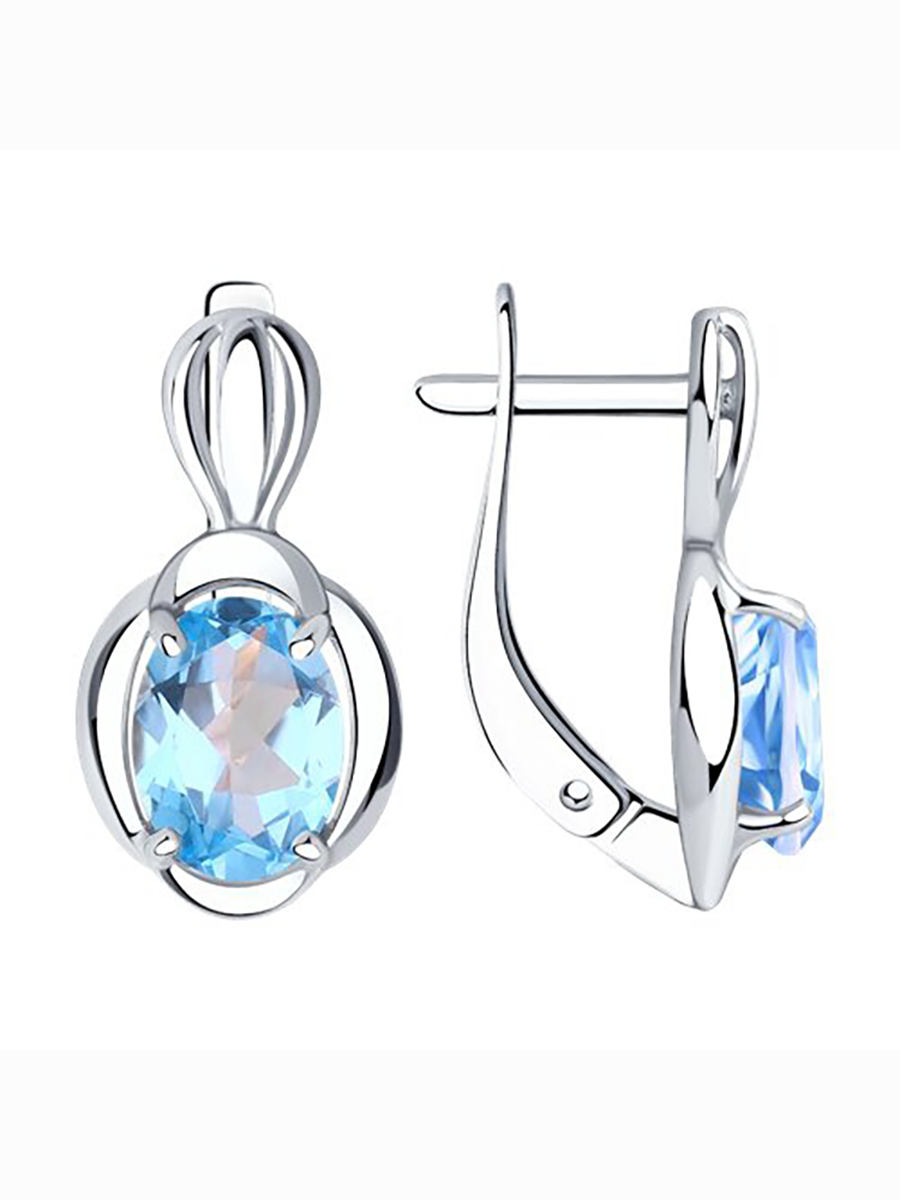 

Серьги из серебра 585Gold 702008438, топаз, 702008438