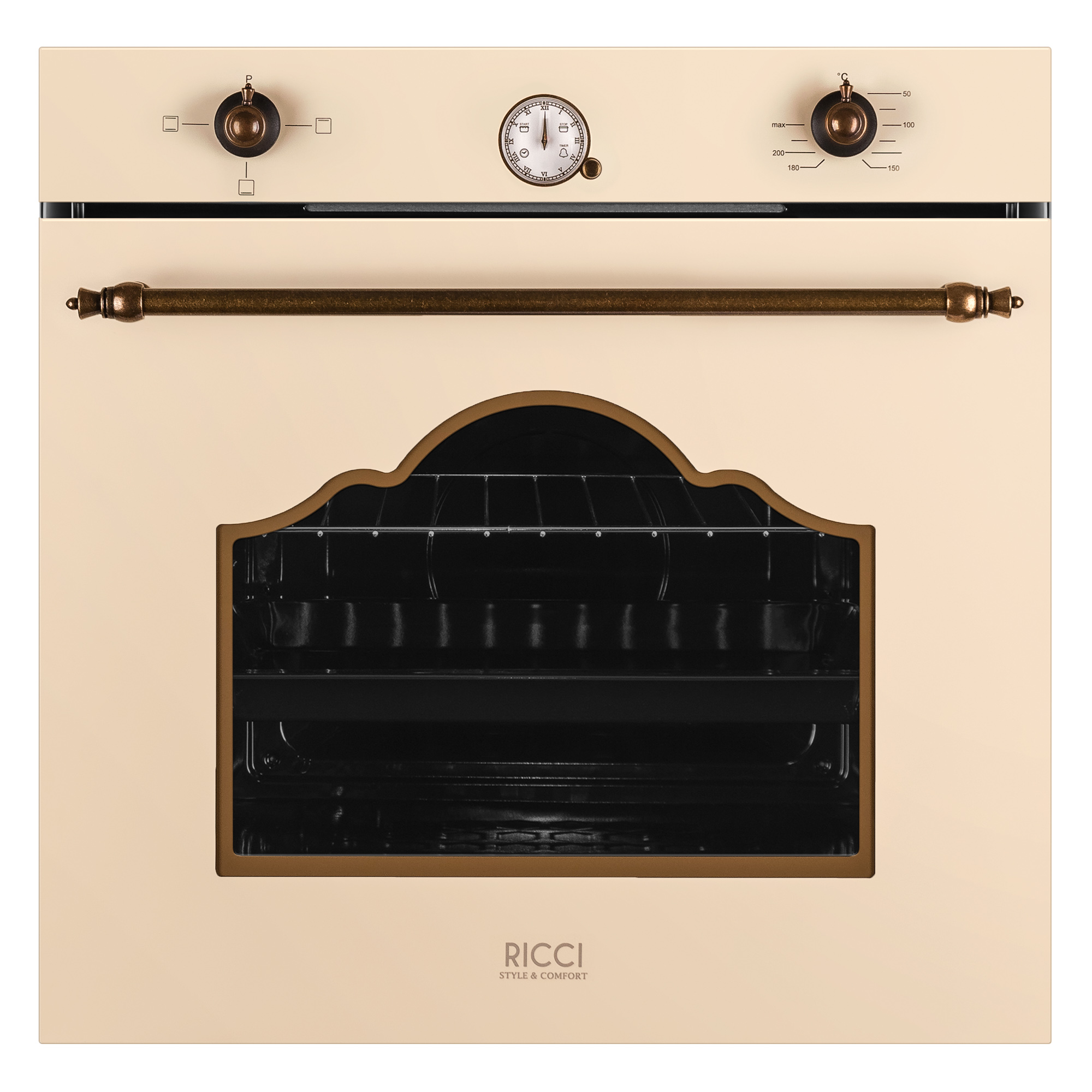 фото Встраиваемый электрический духовой шкаф ricci reo-606-bg beige