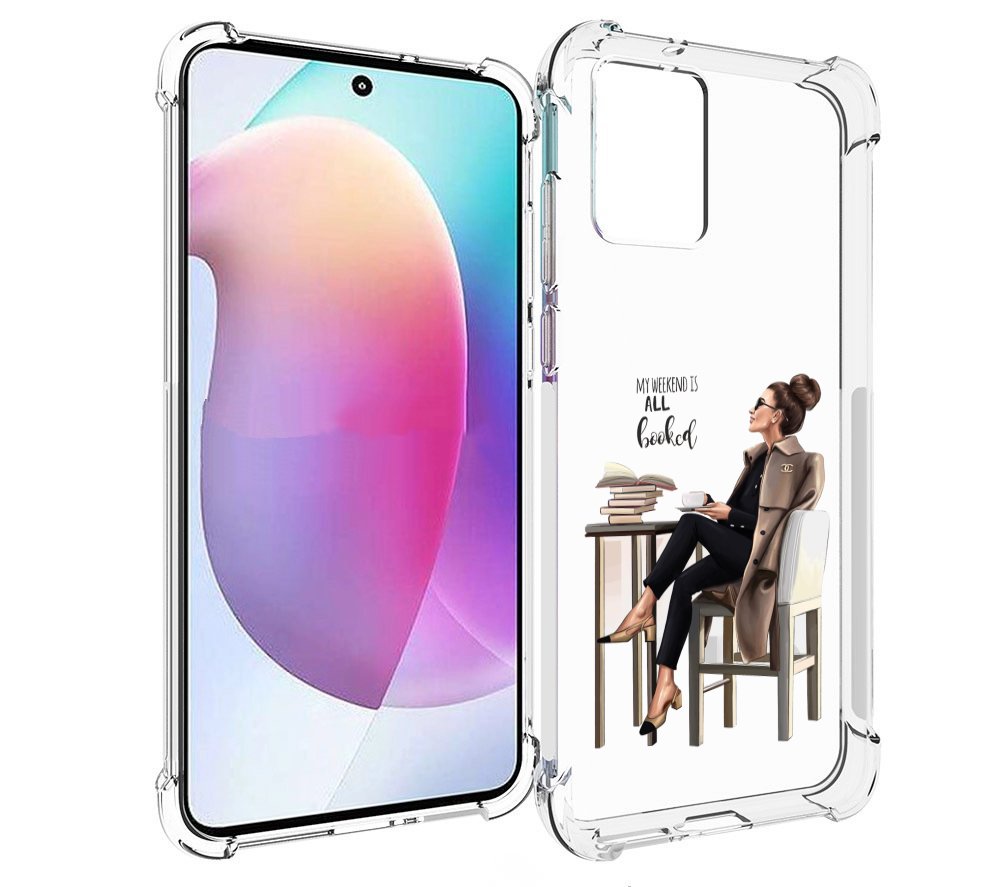 

Чехол MyPads Девушка-в-кофейне для Motorola Edge 30 Neo, Прозрачный, Tocco