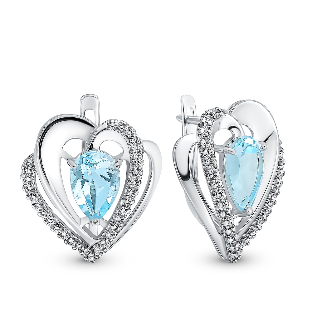 

Серьги из серебра 585Gold 702008309, топаз, 702008309