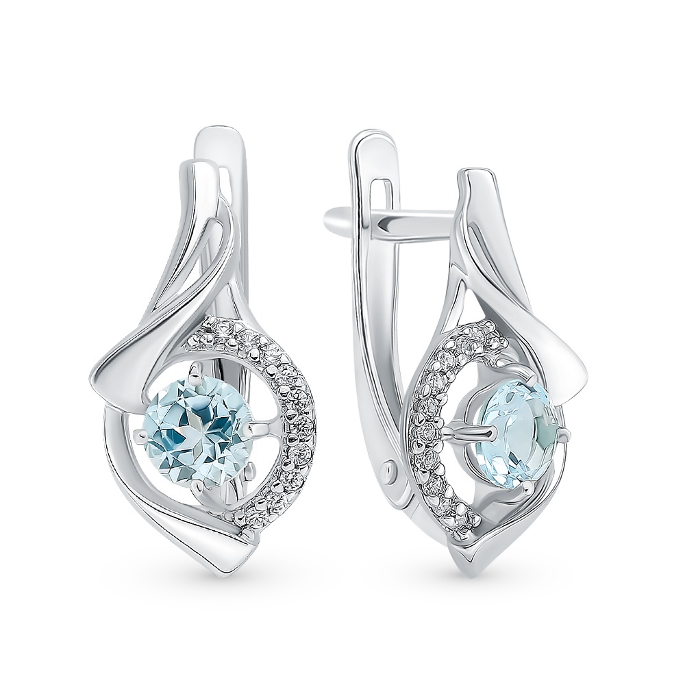 

Серьги из серебра 585Gold 702008384, топаз, 702008384