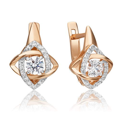 

Серьги из красного золота с фианитом PLATINA jewelry 02-4403-01-501-1110-38, 02-4403-01-501-1110-38