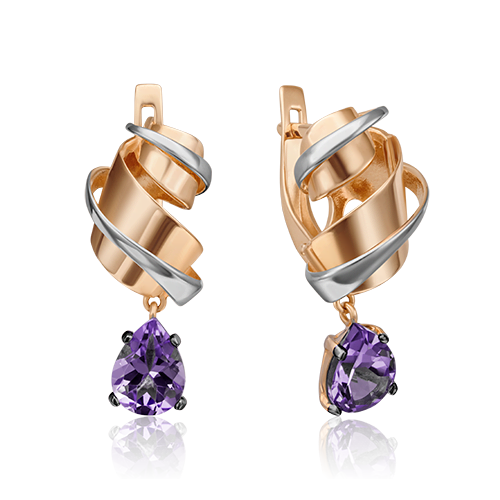 

Серьги из красного золота с аметистом PLATINA jewelry 02-4377-00-203-1110-57, 02-4377-00-203-1110-57