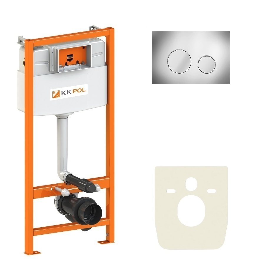 Инсталляция для унитаза KK-POL Premium 1120*500*155 мм с клавишей смыва M11 хром