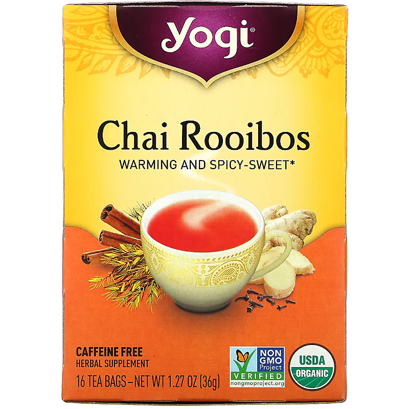 

Чай в пакетиках Yogi Tea Chai Rooibos Ройбуш без кофеина, 16 пакетиков