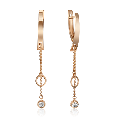 

Серьги из красного золота с фианитом PLATINA jewelry 02-4363-00-401-1110-65, 02-4363-00-401-1110-65